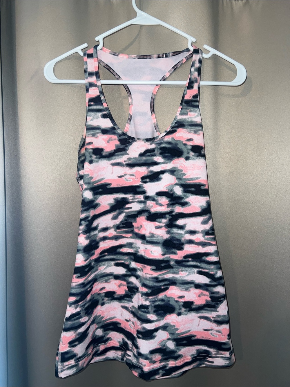 Lulu Lemon Pink & Gray Camo Racerback Tank